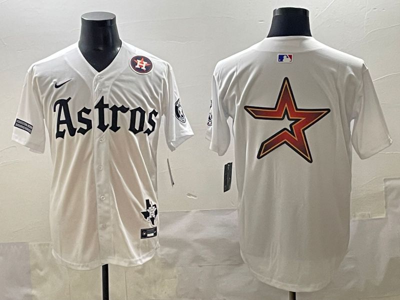 Men 2025 Houston Astros Blank White Five generations Joint Name Nike MLB Jersey style 23